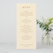 Classic Beige Elegant Wedding Menu メニュー (スタンド正面)