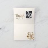 classic Beige photo elegant wedding thank you card サンキューカード (内部)