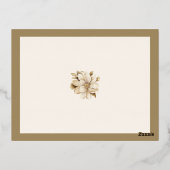 classic beige rustic Wedding RSVP card 箔招待状ポストカード (裏面)