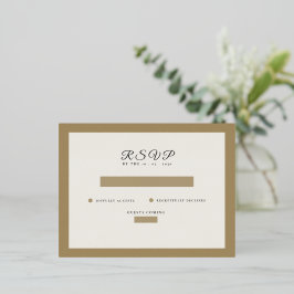 classic beige rustic Wedding RSVP card 箔招待状ポストカード