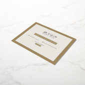 classic beige rustic Wedding RSVP card 箔招待状ポストカード (回転した状態)