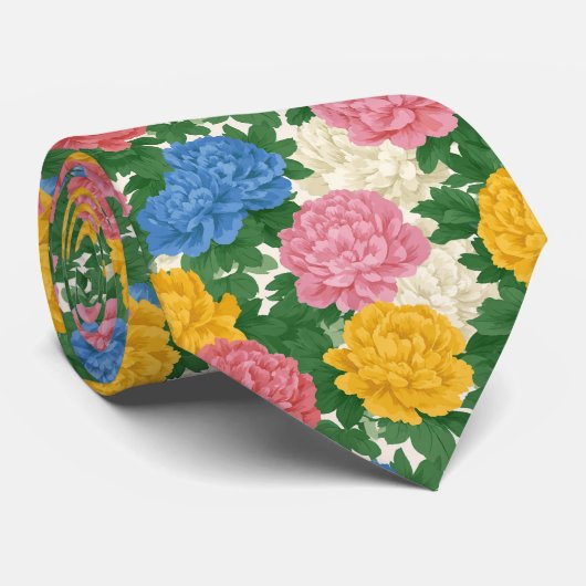 Classic Birthday Gifts For Husband Peonies ネクタイ (ロール)