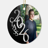 Classic Black 2026 Graduate Photo セラミックオーナメント (左)