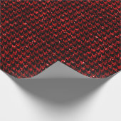 Classic Black and Glitter Red Houndstooth Pattern  ラッピングペーパー (角)
