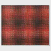 Classic Black and Glitter Red Houndstooth Pattern  ラッピングペーパー (フラット)