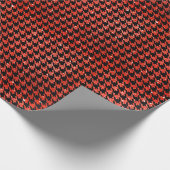 Classic Black and Glitter Red Houndstooth Pattern  ラッピングペーパー (角)