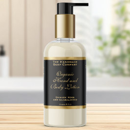 Classic Black and Gold Foil Cosmetics Bottle Label 長方形シール