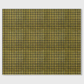 Classic Black and Gold Houndstooth Pattern  ラッピングペーパー (フラット)