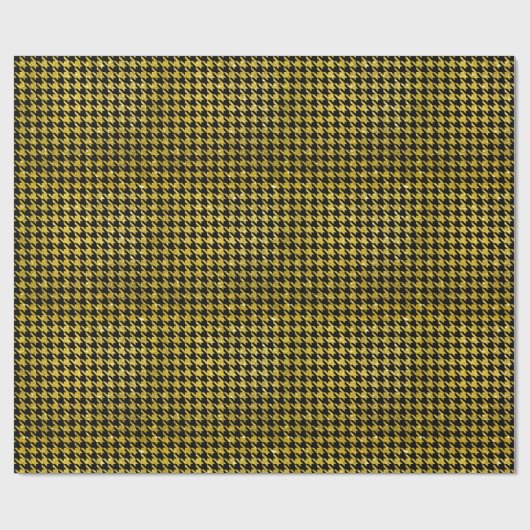 Classic Black and Gold Houndstooth Pattern  ラッピングペーパー (フラット)