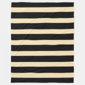 Classic Black and Golden Blonde Vertical Striped フリースブランケット (正面)