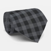 Classic Black and Gray Buffalo Check ネクタイ (ロール)