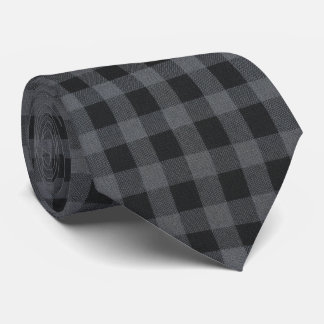 Classic Black and Gray Buffalo Check ネクタイ