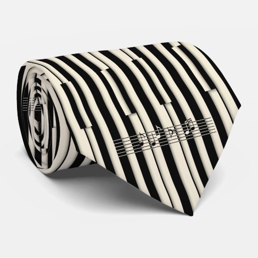 Classic Black and Ivory Abstract Piano Key  ネクタイ (ロール)