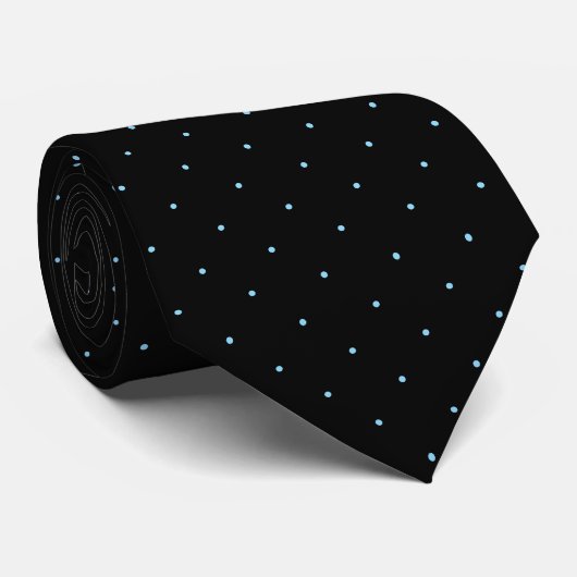 Classic Black and Light Blue Dot Tie for Him ネクタイ (ロール)