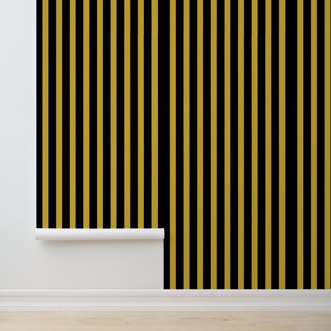 Classic Black and Metallic Gold Striped Stylish 壁紙 (アプリケーション)