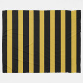 Classic Black and Metallic Gold Vertical Striped フリースブランケット (正面(横))
