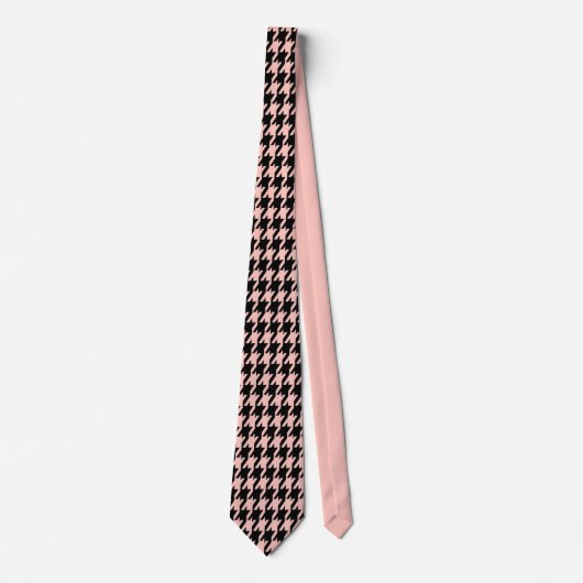 Classic Black and Pink Houndstooth  ネクタイ (正面)