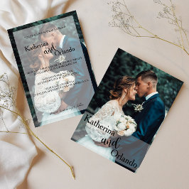 Classic Black and White Art Photo Trend Wedding 招待状