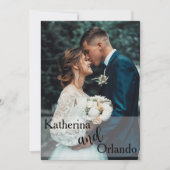 Classic Black and White Art Photo Trend Wedding 招待状 (正面)