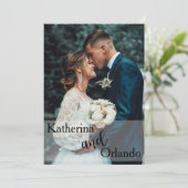 Classic Black and White Art Photo Trend Wedding 招待状 (スタンド正面)