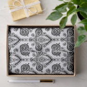 Classic Black and White Damask Textile Pattern 薄葉紙 (ギフト)