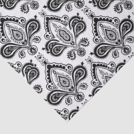 Classic Black and White Damask Textile Pattern 薄葉紙 (詳細)