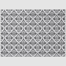 Classic Black and White Damask Textile Pattern 薄葉紙