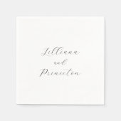 Classic Black and White Elegant Wedding スタンダードカクテルナプキン (正面)