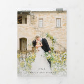 Classic Black and White Elegant Wedding 三つ折り招待状 (カバー)