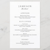 Classic Black and White Elegant Wedding Menu (正面)