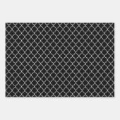 Classic Black and White Evergreen Holiday Pattern ラッピングペーパーシート (正面3)