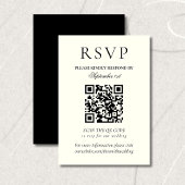Classic Black and White Minimalist Wedding QR Code 出欠カード