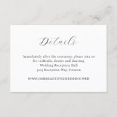 Classic Black and White Monogram Elegant Wedding エンクロージャーカード (正面)