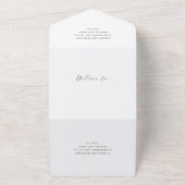 Classic Black and White Monogram Elegant Wedding オールインワン招待状 (外側)
