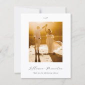 Classic Black and White Monogram Elegant Wedding サンキューカード (正面)