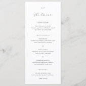 Classic Black and White Monogram Elegant Wedding メニュー (正面)