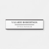 Classic Black and White Office  Desk Name Plate サインプレート (正面)