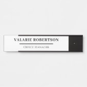 Classic Black and White Office  Desk Name Plate サインプレート (正面)
