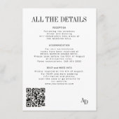 Classic black and white old money wedding details エンクロージャーカード (正面)