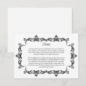 Classic Black and White Ornately Framed Wedding エンクロージャーカード (正面/裏面)