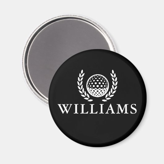 Classic Black And White Personalized Name Monogram マグネット (正面/裏面)