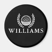 Classic Black And White Personalized Name Monogram マグネット (正面)