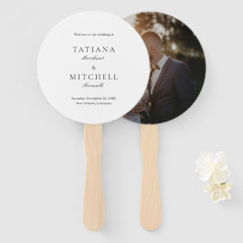 Classic Black and White Photo Elegant Wedding ハンドファン