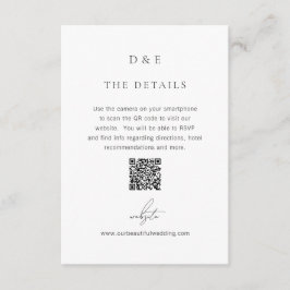 Classic Black and White QR Code Elegant Wedding エンクロージャーカード