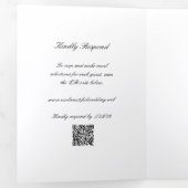 Classic Black and White QR Code Timeless Wedding 三つ折り招待状 (内部最初)