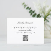 Classic Black and White QR Code Timeless Wedding 出欠カード (スタンド正面)