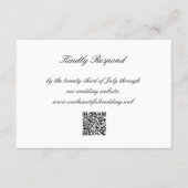 Classic Black and White QR Code Timeless Wedding 出欠カード (正面)