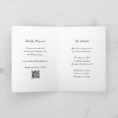 Classic Black and White QR Code Timeless Wedding 招待状 (内部)