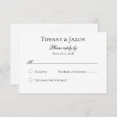 Classic Black and White RSVP Card (正面/裏面)