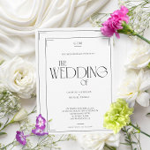 Classic Black and White Serif Wedding Invitation 招待状